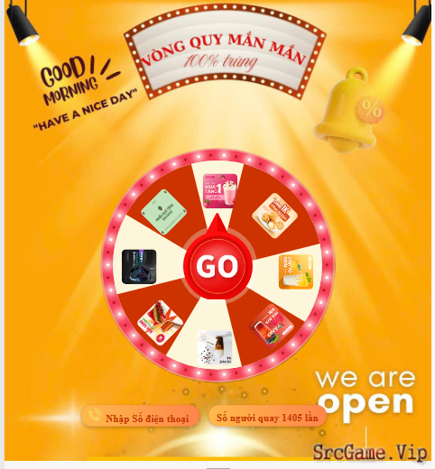 Mã nguồn vòng quay may mắn - sự kiện - tiếp thị PHP ngôn ngữ tiếng việt