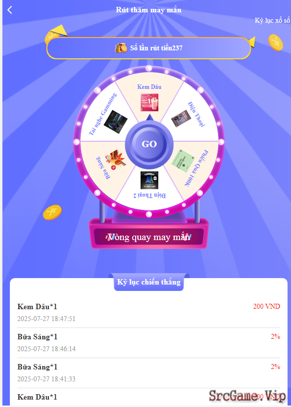 Mã nguồn vòng quay may mắn - sự kiện - tiếp thị VUEJS ngôn ngữ tiếng việt