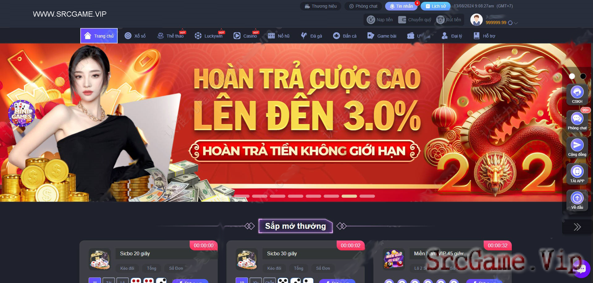 Mã nguồn cá cược Casino live , api key kết nối Phiên bản PC/H5 tiếng việt