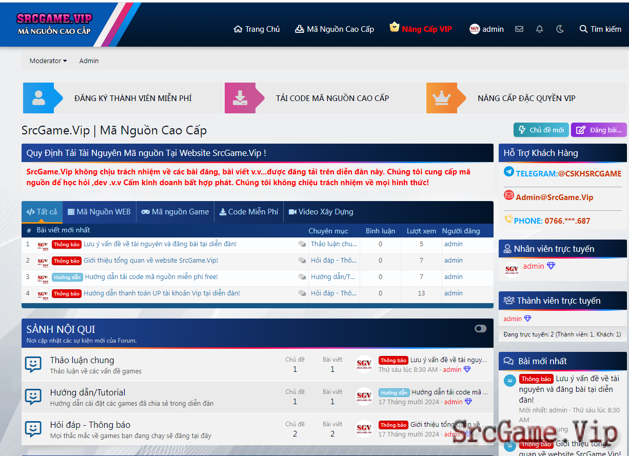 Giới thiệu tổng quan về website SrcGame.Vip!