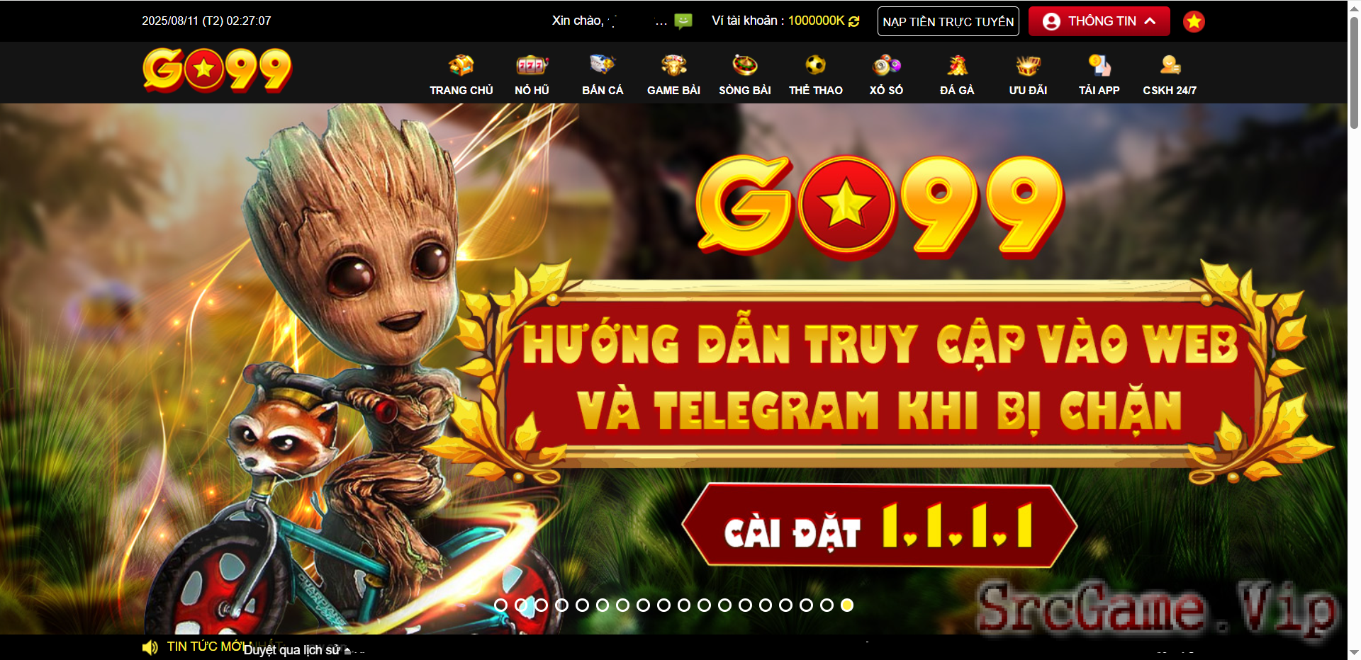 Mã nguồn Casino live sexy , thể thao Api, đá gà, Xổ số phiên bản GO99 tiếng việt